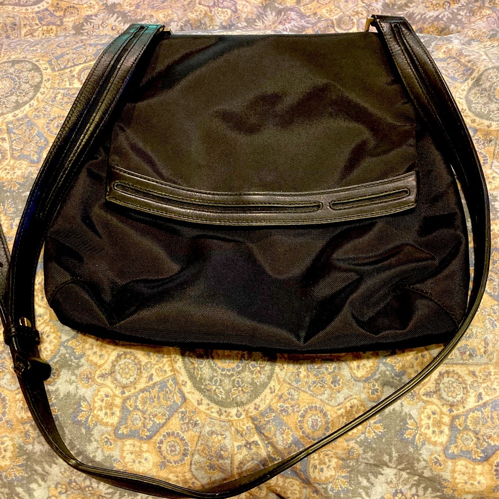 Leather and nylon crossbody Tumi bag